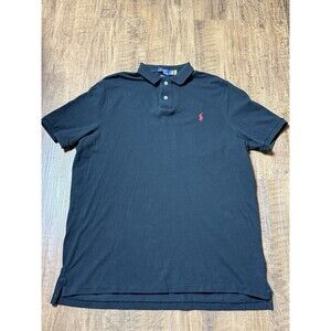 Polo Ralph Lauren Polo Shirt Mens XL Black Red Pony Logo Cotton Embroidered EUC